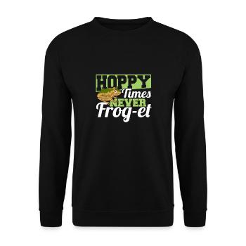 Hoppy Times Never Frog et Funny Herpetologist Toad - Unisex Sweatshirt - black - Front - Alina (178cm) & Michal (187cm)