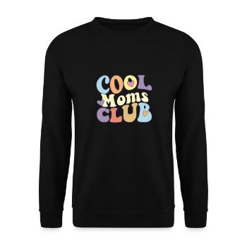 Cool Moms Club Proud Mama Squad Mother's Day New - Unisex Sweatshirt - black - Front - Alina (178cm) & Michal (187cm)