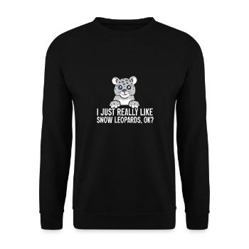 Snow leopard - Unisex Sweatshirt - black - Front - Alina (178cm) & Michal (187cm)