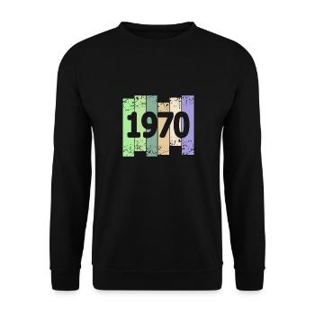 Œuvre d’art 1970 - Sweat-shirt Unisexe - noir - Devant - Alina (178cm) & Michal (187cm)