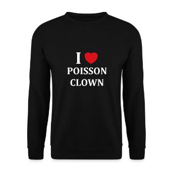 Humour petit poisson clown - Sweat-shirt Unisexe - noir - Devant - Alina (178cm) & Michal (187cm)