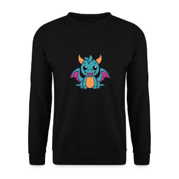 Bébé dragon - Sweat-shirt Unisexe - noir - Devant - Alina (178cm) & Michal (187cm)