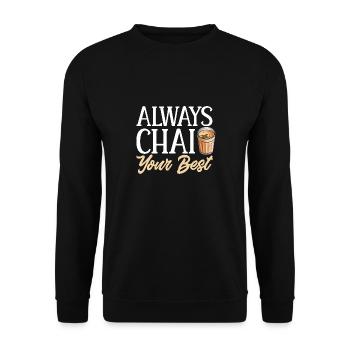 Chai Tee Masala Chai - Unisex Pullover - Schwarz - Vorne - Alina (178cm) & Michal (187cm)