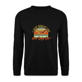Corn Dog Corndog - Unisex Sweatshirt - black - Front - Alina (178cm) & Michal (187cm)