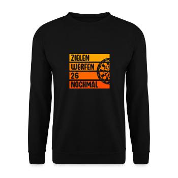 Lustige Darts und Dart Geschenke für Dartspieler - Unisex Pullover - Schwarz - Vorne - Alina (178cm) & Michal (187cm)