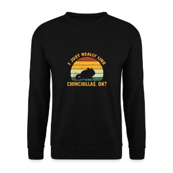 Chinchilla - Unisex Pullover - Schwarz - Vorne - Alina (178cm) & Michal (187cm)