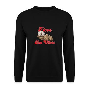 Seeotter - Unisex Pullover - Schwarz - Vorne - Alina (178cm) & Michal (187cm)