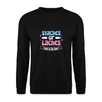 Annonce de bébé sexe révéler bébé fête staches - Sweat-shirt Unisexe - noir - Devant - Alina (178cm) & Michal (187cm)