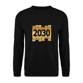 2030 - Unisex Sweatshirt - black - Front - Alina (178cm) & Michal (187cm)