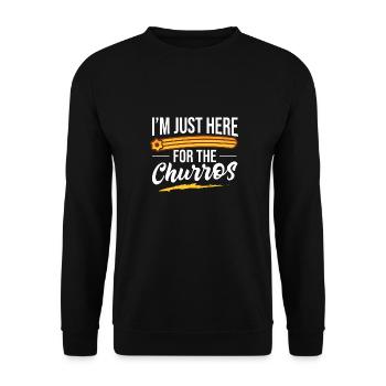 Churro je suis juste là pour les churros mexicains - Sweat-shirt Unisexe - noir - Devant - Alina (178cm) & Michal (187cm)