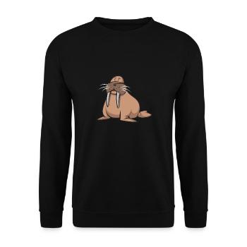 Walross - Unisex Pullover - Schwarz - Vorne - Alina (178cm) & Michal (187cm)