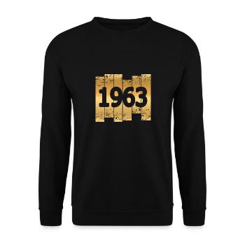 1963 - Unisex Pullover - Schwarz - Vorne - Alina (178cm) & Michal (187cm)