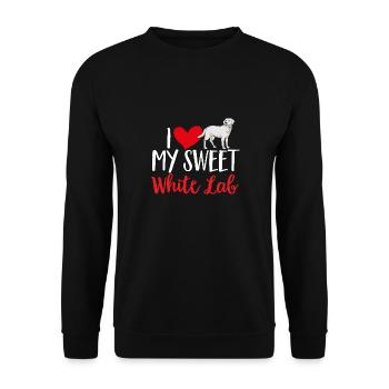 Labrador Retriever blanc Labrador Labrador blanc - Sweat-shirt Unisexe - noir - Devant - Alina (178cm) & Michal (187cm)