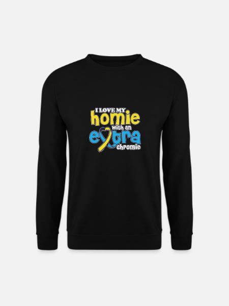 Love My With An Extra Chromie Down Syndrome - Unisex Pullover - Schwarz