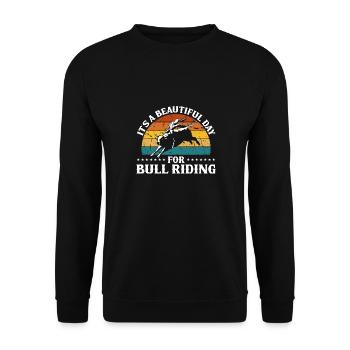 Bullenreiter Rodeo Western Cowboy Bull Riding - Unisex Pullover - Schwarz - Vorne - Alina (178cm) & Michal (187cm)