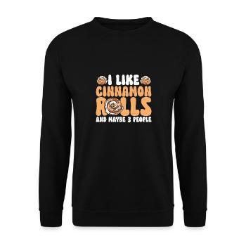 Cinnamon roll - Unisex Sweatshirt - black - Front - Alina (178cm) & Michal (187cm)