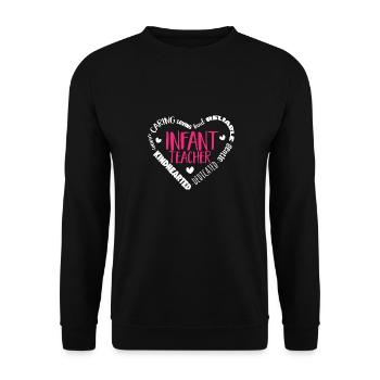 Enseignante de maternelle Éducatrice de centre de garde - Sweat-shirt Unisexe - noir - Devant - Alina (178cm) & Michal (187cm)