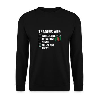 Trading Crypto Stock Market Investor Day Trader - Sweat-shirt Unisexe - noir - Devant - Alina (178cm) & Michal (187cm)