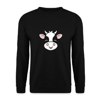 vache - Sweat-shirt Unisexe - noir - Devant - Alina (178cm) & Michal (187cm)