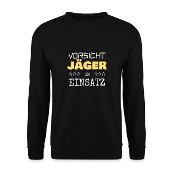 Gift for hunters - Unisex Sweatshirt - black - Front - Alina (178cm) & Michal (187cm)