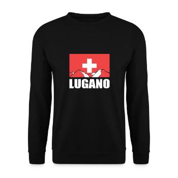 Switzerland Lugano - Unisex Sweatshirt - black - Front - Alina (178cm) & Michal (187cm)