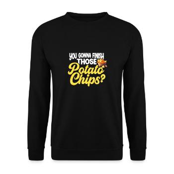Funny potato chips quote for potato snacks lover - Unisex Sweatshirt - black - Front - Alina (178cm) & Michal (187cm)