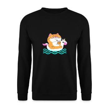 Pool Party - Unisex Pullover - Schwarz - Vorne - Alina (178cm) & Michal (187cm)