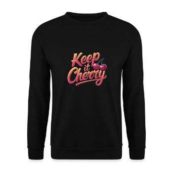Keep It Cherry Kirschen für einen Kirschen Fans - Unisex Pullover - Schwarz - Vorne - Alina (178cm) & Michal (187cm)
