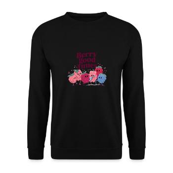 Berry Good Times Beeren Rote Früchte - Unisex Pullover - Schwarz - Vorne - Alina (178cm) & Michal (187cm)