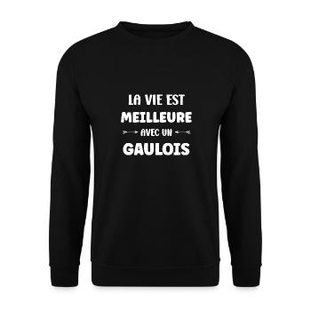 Gaulois - Sweat-shirt Unisexe - noir - Devant - Alina (178cm) & Michal (187cm)
