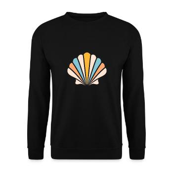 Muschel - Unisex Pullover - Schwarz - Vorne - Alina (178cm) & Michal (187cm)