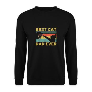 Chat Cat Dad Retro Faust - Sweat-shirt Unisexe - noir - Devant - Alina (178cm) & Michal (187cm)