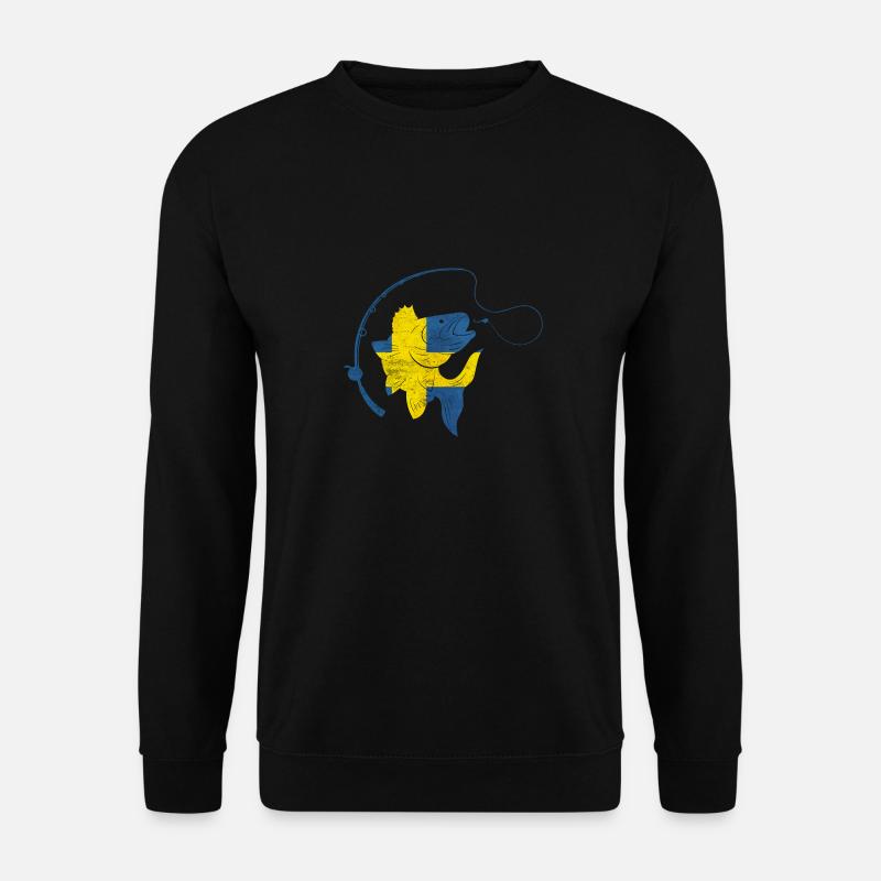 Angeln Angeltour Schweden Angelrute - Unisex Pullover - Schwarz
