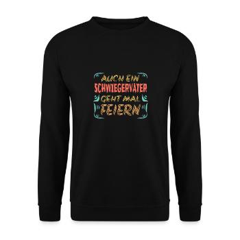 Schwiegervater - Unisex Pullover - Schwarz - Vorne - Alina (178cm) & Michal (187cm)