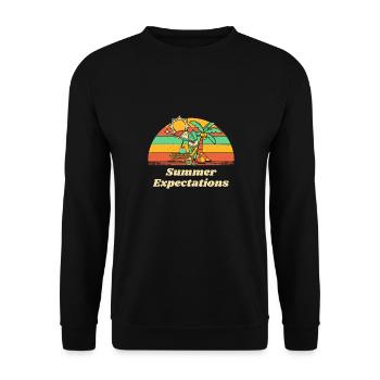 Summer Expectations Beach Sayings Ocean Quotes - Unisex Sweatshirt - black - Front - Alina (178cm) & Michal (187cm)
