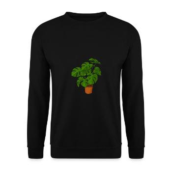 Potted plant - Unisex Sweatshirt - black - Front - Alina (178cm) & Michal (187cm)
