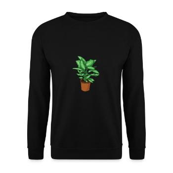 Potted plant - Unisex Sweatshirt - black - Front - Alina (178cm) & Michal (187cm)