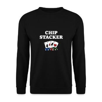 Chip Stacker Casino Gambler Gambling Bettor Poker - Sweat-shirt Unisexe - noir - Devant - Alina (178cm) & Michal (187cm)
