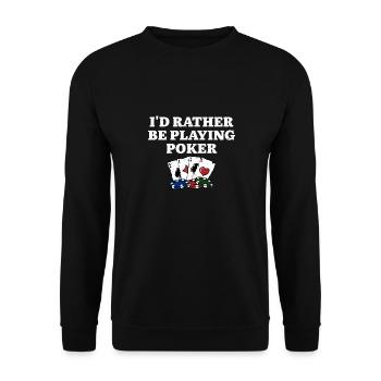 Je préfère jouer au poker casino gambler - Sweat-shirt Unisexe - noir - Devant - Alina (178cm) & Michal (187cm)