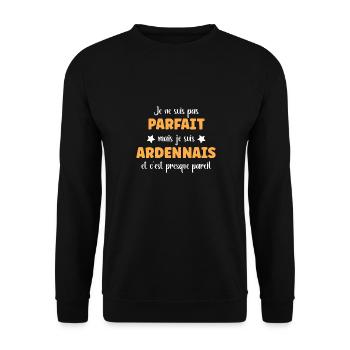 Je ne suis pas parfait mais Ardennais - Sweat-shirt Unisexe - noir - Devant - Alina (178cm) & Michal (187cm)