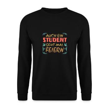 Feiern mit Student Studieren Uni - Unisex Pullover - Schwarz - Vorne - Alina (178cm) & Michal (187cm)