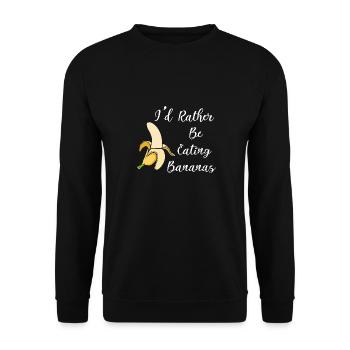 Eating Bananas Ironic Saying Fruit Lover - Unisex Sweatshirt - black - Front - Alina (178cm) & Michal (187cm)