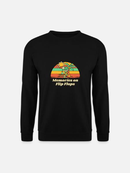 Memories on Flip Flops Summer Ocean Tropical Sea - Unisex Pullover - Schwarz