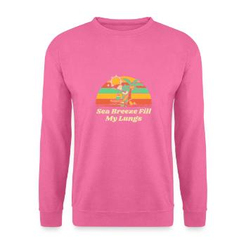 Sea Breeze Fill My Lungs Beach Fitness Ocean - Unisex Pullover - Pink - Vorne