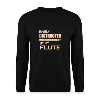 Distracted by Flutes Concert Musician Orchestra - Unisex Sweatshirt - black - Front - Alina (178cm) & Michal (187cm)