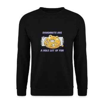 Les beignets sont un trou beaucoup de beignets amusants et drôles - Sweat-shirt Unisexe - noir - Devant - Alina (178cm) & Michal (187cm)