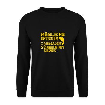 Geschenk für Cedric - Unisex Pullover - Schwarz - Vorne - Alina (178cm) & Michal (187cm)