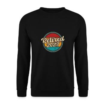Ruhestand 2023 retro used look rente 23 - Unisex Pullover - Schwarz - Vorne - Alina (178cm) & Michal (187cm)