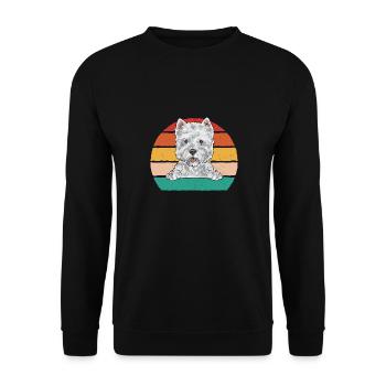 West Highland White Terrier Westie - Unisex Pullover - Schwarz - Vorne - Alina (178cm) & Michal (187cm)