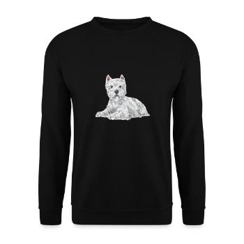 West Highland White Terrier Westie - Unisex Sweatshirt - black - Front - Alina (178cm) & Michal (187cm)